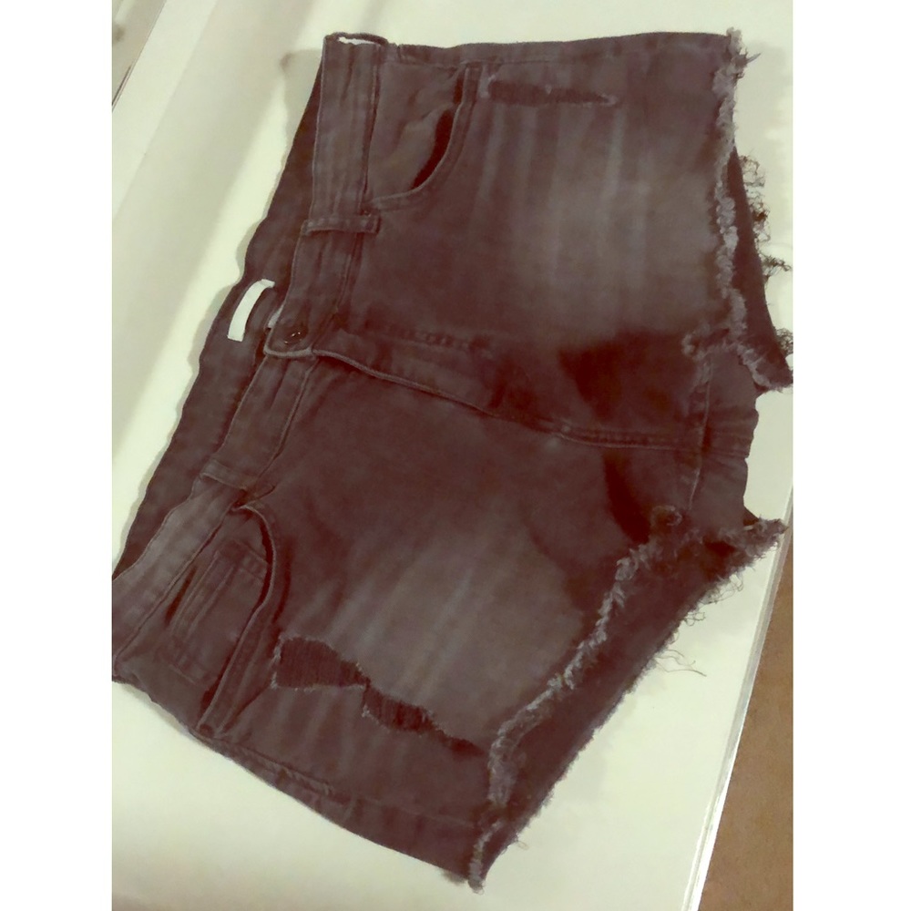 H&M Dark Grey Distressed Shorts
